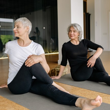Gentle Hatha yoga practice in a calm studio environment in Northwich supporting mind and body wellbeing.